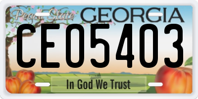 GA license plate CEO5403