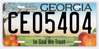 GA license plate CEO5404