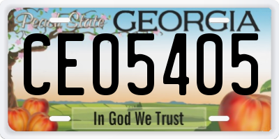 GA license plate CEO5405