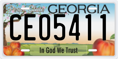 GA license plate CEO5411