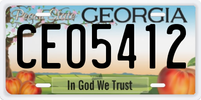 GA license plate CEO5412