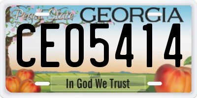 GA license plate CEO5414