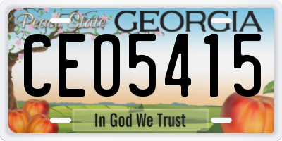 GA license plate CEO5415