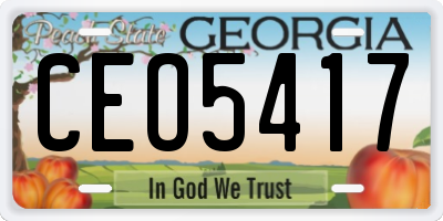 GA license plate CEO5417
