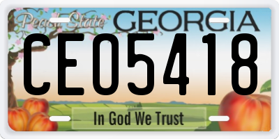 GA license plate CEO5418
