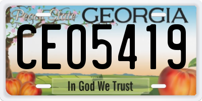 GA license plate CEO5419