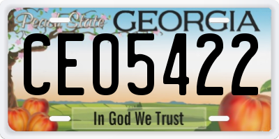 GA license plate CEO5422