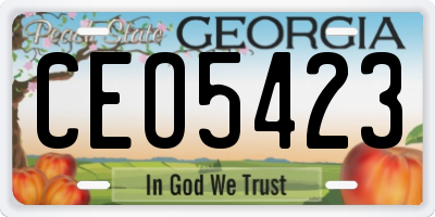 GA license plate CEO5423