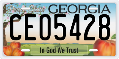 GA license plate CEO5428
