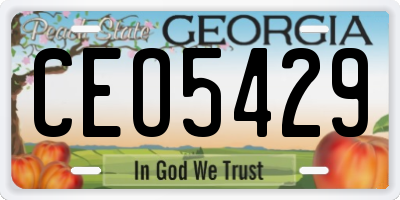 GA license plate CEO5429