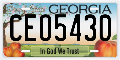 GA license plate CEO5430