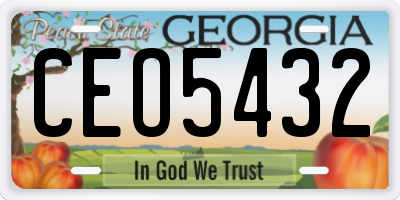 GA license plate CEO5432