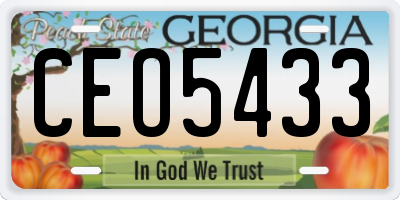 GA license plate CEO5433
