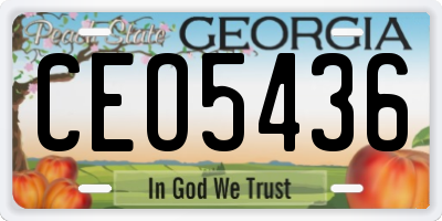 GA license plate CEO5436