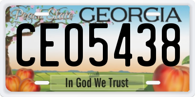 GA license plate CEO5438