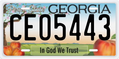 GA license plate CEO5443
