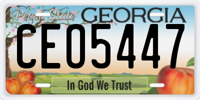 GA license plate CEO5447