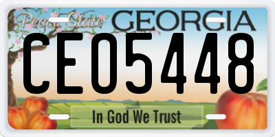 GA license plate CEO5448