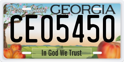 GA license plate CEO5450