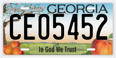 GA license plate CEO5452
