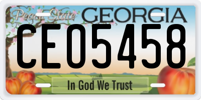 GA license plate CEO5458