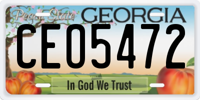 GA license plate CEO5472