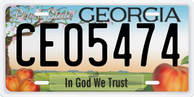 GA license plate CEO5474