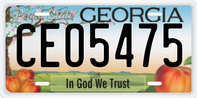 GA license plate CEO5475