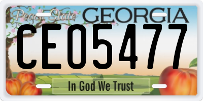 GA license plate CEO5477