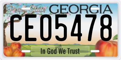 GA license plate CEO5478