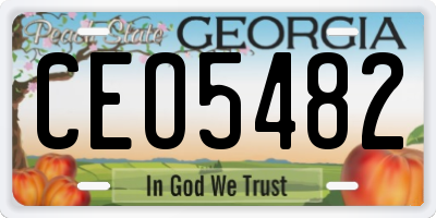 GA license plate CEO5482
