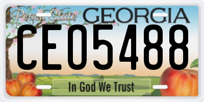 GA license plate CEO5488
