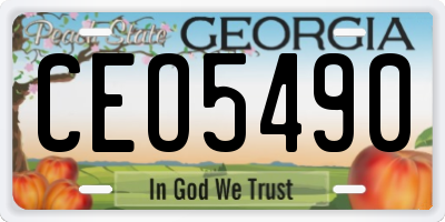 GA license plate CEO5490