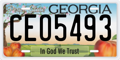 GA license plate CEO5493