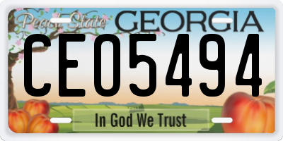 GA license plate CEO5494