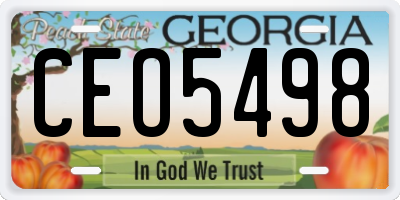 GA license plate CEO5498