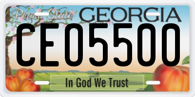 GA license plate CEO5500