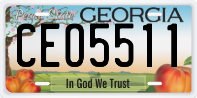 GA license plate CEO5511