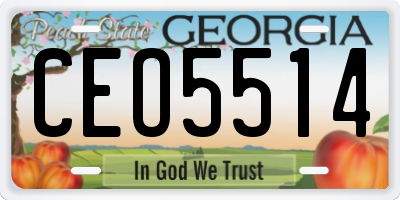 GA license plate CEO5514