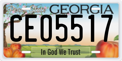 GA license plate CEO5517