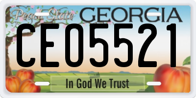 GA license plate CEO5521