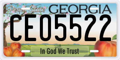 GA license plate CEO5522