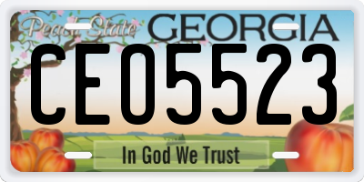 GA license plate CEO5523