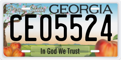 GA license plate CEO5524