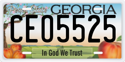 GA license plate CEO5525