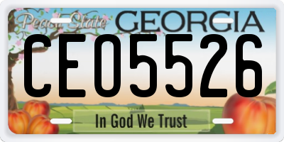 GA license plate CEO5526