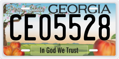 GA license plate CEO5528