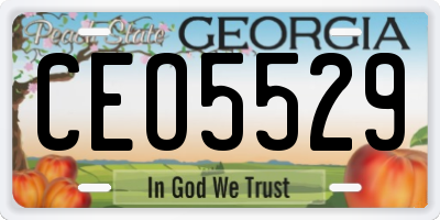 GA license plate CEO5529