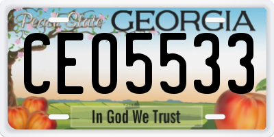 GA license plate CEO5533
