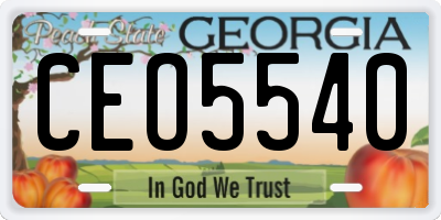 GA license plate CEO5540
